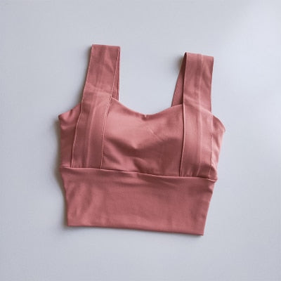 Yoga Bra Women Shockproof Sports Bra  Running Workout Gym Top Gathering Widened Shoulder Belt Bra Short Vest Tops - V.I.P Digital Presence