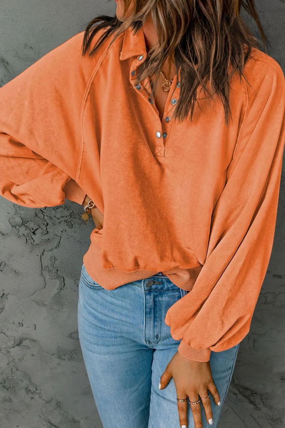 Half Snap Long Sleeve Sweatshirt - V.I.P Digital Presence