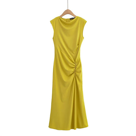 Fashionable and Sexy  Style Women's Two-color Knitted Pleated Long Dress - V.I.P Digital Presence