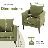 Barrel Chair, modern style chair, fabric armchair, club chair, solid wood leg cushion armchair, olive green waist pillow - V.I.P Digital Presence