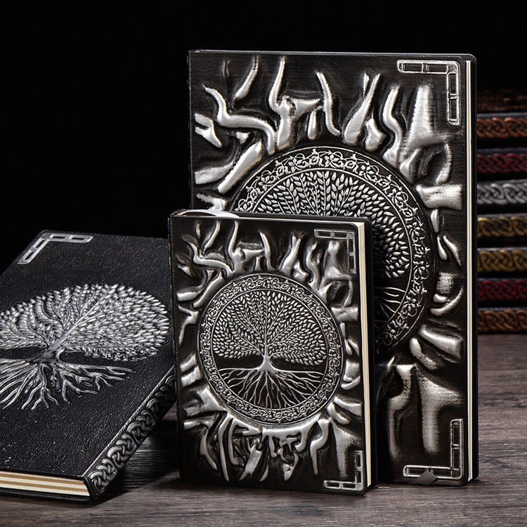 A5 relief notebook, retro PU notebook, handmade diary, business notebook - V.I.P Digital Presence
