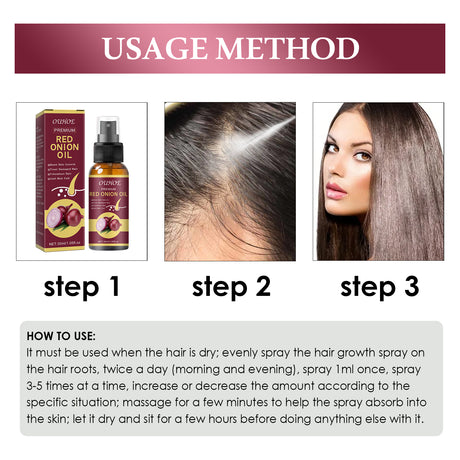 Onion Hair Growth Essential Oil, Strengthens And Hydrates Hair Growth Hair Dense Hair Care Spray - V.I.P Digital Presence