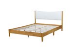 Queen Size Rubber Wooden , Solid Wooden Bed with Teddy Velvet Cushion Upholstered Headboard, Enhanced by Support Feet - V.I.P Digital Presence