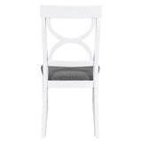 TOPMAX 6-Piece Wood Dining Table Set Kitchen Table Set with Upholstered Bench and 4 Dining Chairs, Farmhouse Style Gray+White