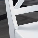 Roshan Farmhouse Acacia Wood Dining Chairs, White (Set of 2) - V.I.P Digital Presence