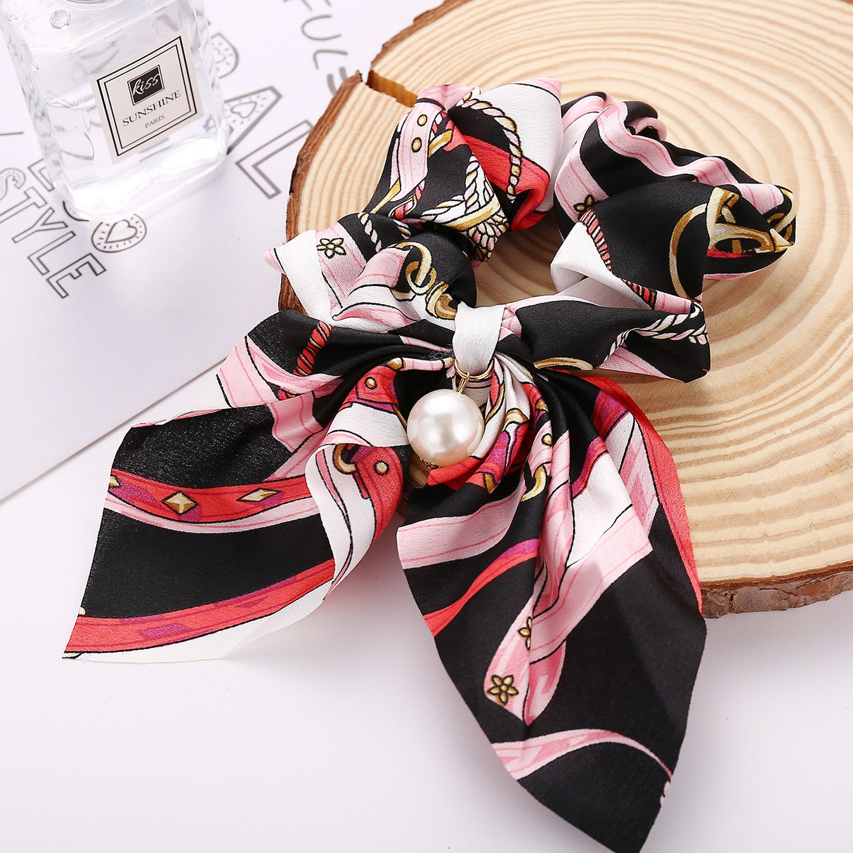 New Pearl Pendant Large Intestine Ring Hair Loop Women's Bundle Hair Knot Big Bow Knot Hair Rope - V.I.P Digital Presence