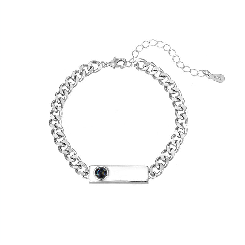 Couple bracelet with 100 different voices I love you engraved high-definition color photo projection bracelet - V.I.P Digital Presence
