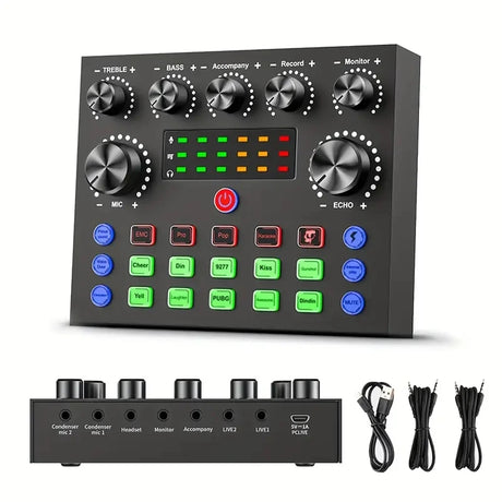 V8S Audio Mixer with Voice changer,Podcast Mixer,Sound Card for Phone Gaming Karaoke Studio Live Streaming Podcast - V.I.P Digital Presence