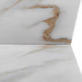 43 inch marble countertop with base rectangular central sink and 4-inch high splash guard, pre drilled 8-inch faucet hole ，white - V.I.P Digital Presence