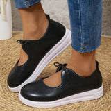 Round toe front strap solid color casual single shoe for women - V.I.P Digital Presence