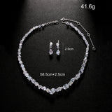 Simple necklace earring set bride's wedding jewelry set fashionable and versatile accessories - V.I.P Digital Presence