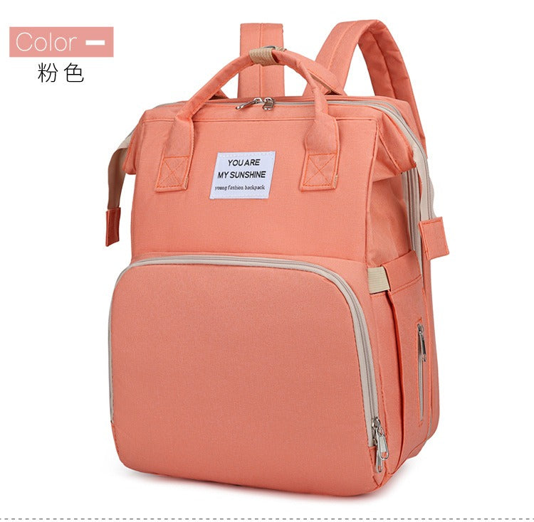 Portable Foldable Bed Mommy Bag For Going Out Lightweight And Large Capacity Mother And Baby Bag Backpack - V.I.P Digital Presence