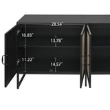 Rattan 4-Door Sideboard , Sideboard Buffet Storage Cabinet,Accent Storage Cabinet , Large Cabinet With 4 Rattan Decorated Doors - V.I.P Digital Presence