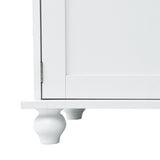 ON-TREND Modern Style Hall Tree with Storage Cabinet and 2 Large Drawers, Widen Mudroom Bench with 5 Coat Hooks, White - V.I.P Digital Presence
