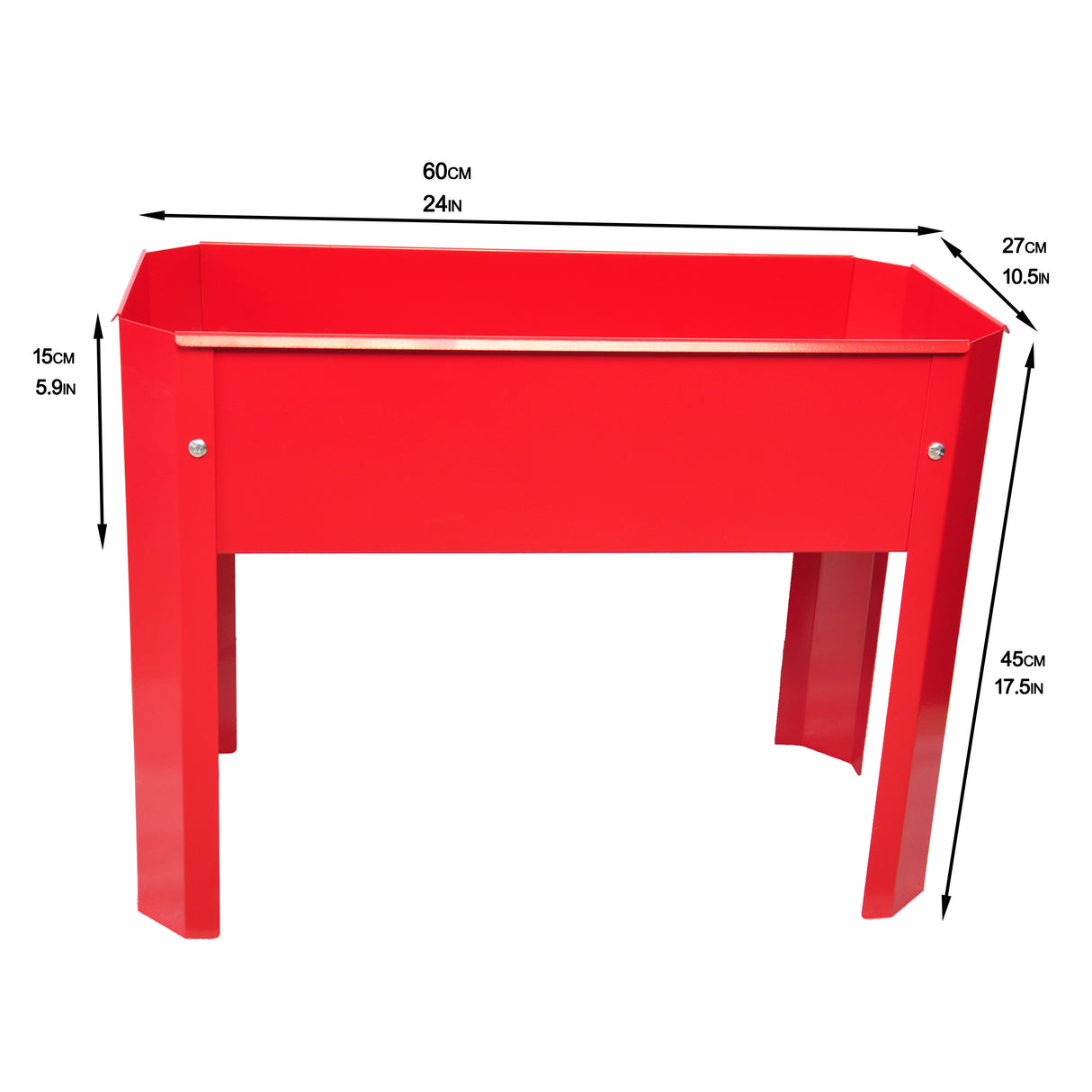 Mini Elevated garden bed, metal elevated outdoor flowerpot box, suitable for backyard and terrace, large flowerpot Red + Steel - V.I.P Digital Presence