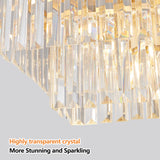 Chandeliers,Rectangular Crystal Chandelier Adjustable,E12 Modern Industrial Crystal Lights (Bulb Not Included) - V.I.P Digital Presence