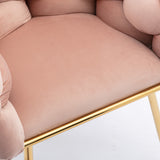 Luxury modern simple leisure velvet single sofa chair bedroom stool manicure table back chair pink set of 2 - V.I.P Digital Presence
