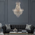 Golden crystal pendant light, large modern luxury ceiling lighting (without light bulbs) - V.I.P Digital Presence