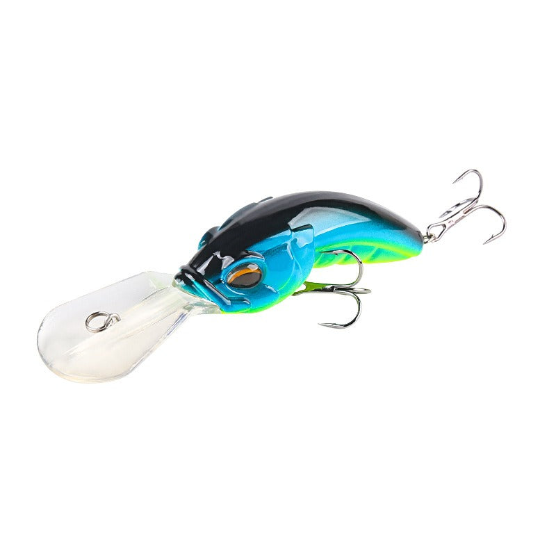 Cebo falso de lengua ancha, ABS Rock Mino, para buceo profundo, 10,4 cm, 14,5 g, con cuentas y tres anzuelos mejorados, con forma de gusano simulado.