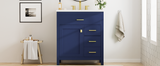 30-Inch Blue Bathroom Vanity with Ceramic Sink and Ample Storage - Ideal Choice for Small Bathrooms - V.I.P Digital Presence