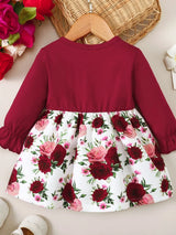 Frill Floral Round Neck Flounce Sleeve Dress - V.I.P Digital Presence