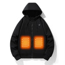 European and American zipper cardigan heating hoodie intelligent hooded five zone heating jacket outdoor warm electric clothing for men - V.I.P Digital Presence