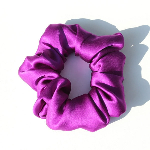 Pure Silk Large Scrunchies Ropes Hair Bands Ties Elastics Ponytail Holders for Women Girls Hair Accessories 19 Momme 3.5CM - V.I.P Digital Presence