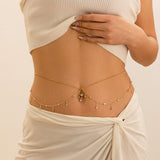 Zircon navel nail body chain sexy imitation pearl tassel chain - V.I.P Digital Presence