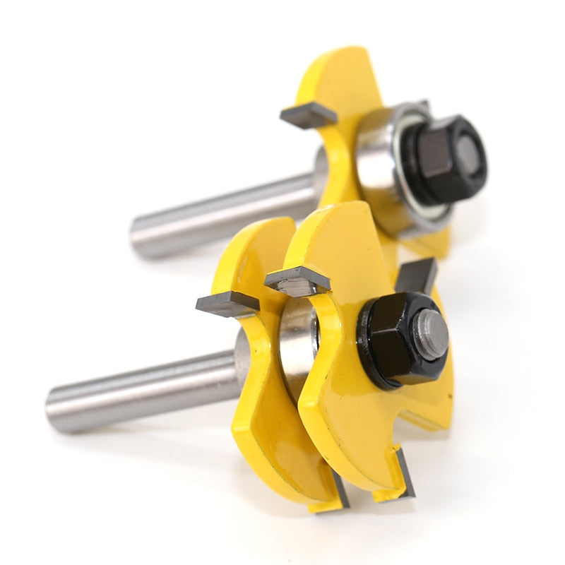 2 pc 8mm Shank high quality Tongue & Groove Joint Assembly Router Bit Set 3/4 Stock Wood Cutting Tool - V.I.P Digital Presence