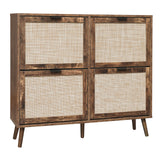 4 Door Shoe Rack, Freestanding Modern Shoe Storage Cabinet, for Entryway - V.I.P Digital Presence