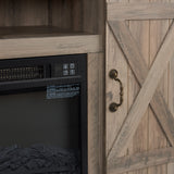 Farmhouse Classic Media TV Stand Antique Entertainment Console with 18" Electric Fireplace Insert for TV up to 50" with Open - V.I.P Digital Presence