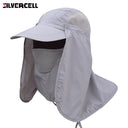 Sun Caps Flap Hats 360 degree Solar UV Protection Sun Hat Summer Men Women Sun Visor Cap Folding Removable Neck Face Mask Head - V.I.P Digital Presence