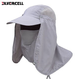 Sun Caps Flap Hats 360 degree Solar UV Protection Sun Hat Summer Men Women Sun Visor Cap Folding Removable Neck Face Mask Head - V.I.P Digital Presence