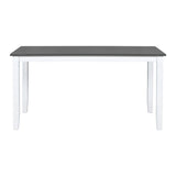 TOPMAX 6-Piece Wood Dining Table Set Kitchen Table Set with Upholstered Bench and 4 Dining Chairs, Farmhouse Style Gray+White