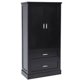 Tall Bathroom Storage Cabinet, Cabinet with Two Doors and Drawers, Adjustable Shelf, MDF Board, Black - V.I.P Digital Presence