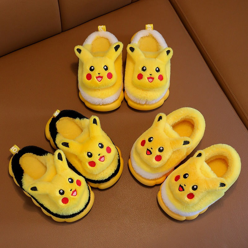 Winter children's cotton slippers, cute cartoon home for girls, warm and non slip indoor and outdoor baby cotton shoes, parent-child shoes, winter - V.I.P Digital Presence