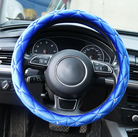 Leather Steering Wheel Covers Crystal Studded Rhinestone Car Steering-Wheel Cover Cases Pink Car Interior Accessories For Girls - V.I.P Digital Presence