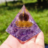 8cm foreign trade same style crystal ball pyramid crystal crushed stone drip resin pyramid ornament - V.I.P Digital Presence