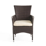 Clementine Outdoor Multibrown PE Wicker Dining Chairs (Set of 2) - V.I.P Digital Presence