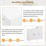 ON-TRANS Elegant Shoe Cabinet with Arched Doors and Drawers, Storage Side Panels, Adjustable Shelves and Solid Wood Legs, White - V.I.P Digital Presence