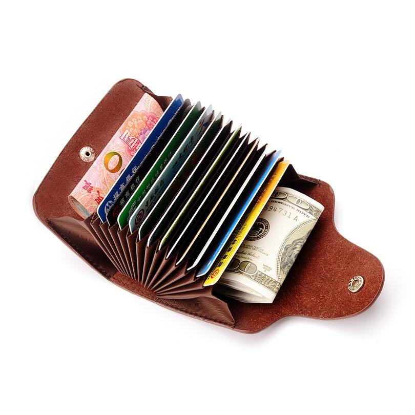 Genuine Leather Card Wallet for Men and Women Cowhide Business Card Holder Credit Card Purse - V.I.P Digital Presence