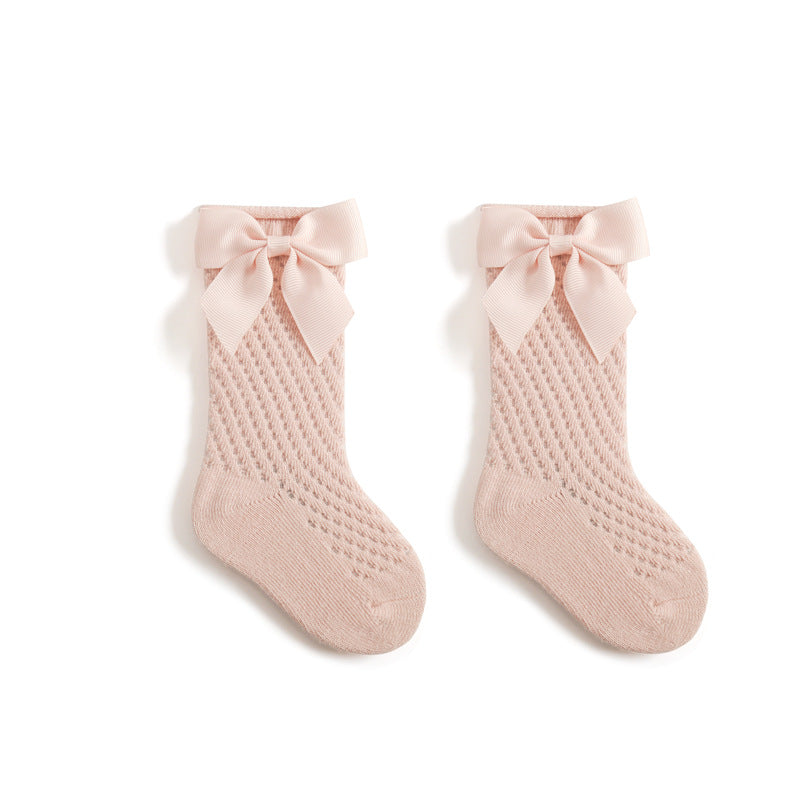 Children's Socks Combed Cotton Girl Baby Bow Princess Socks Hollow Mesh Dance Socks - V.I.P Digital Presence