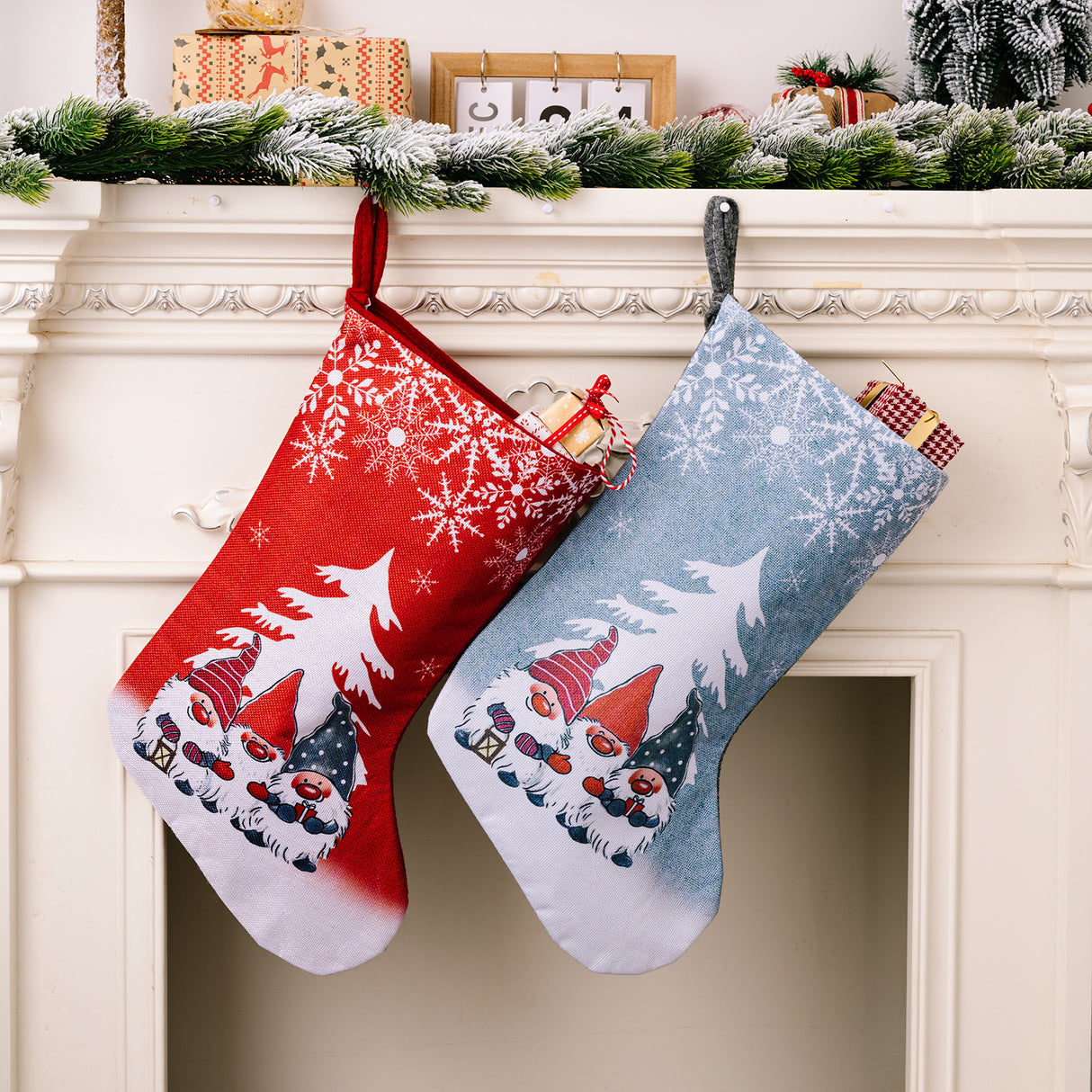 Christmas Decorations Rudolf Printed Christmas Socks Children's Gift with Large Christmas Socks - V.I.P Digital Presence