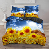 Sunflower 3D digital print set of 3 pieces/2 pieces