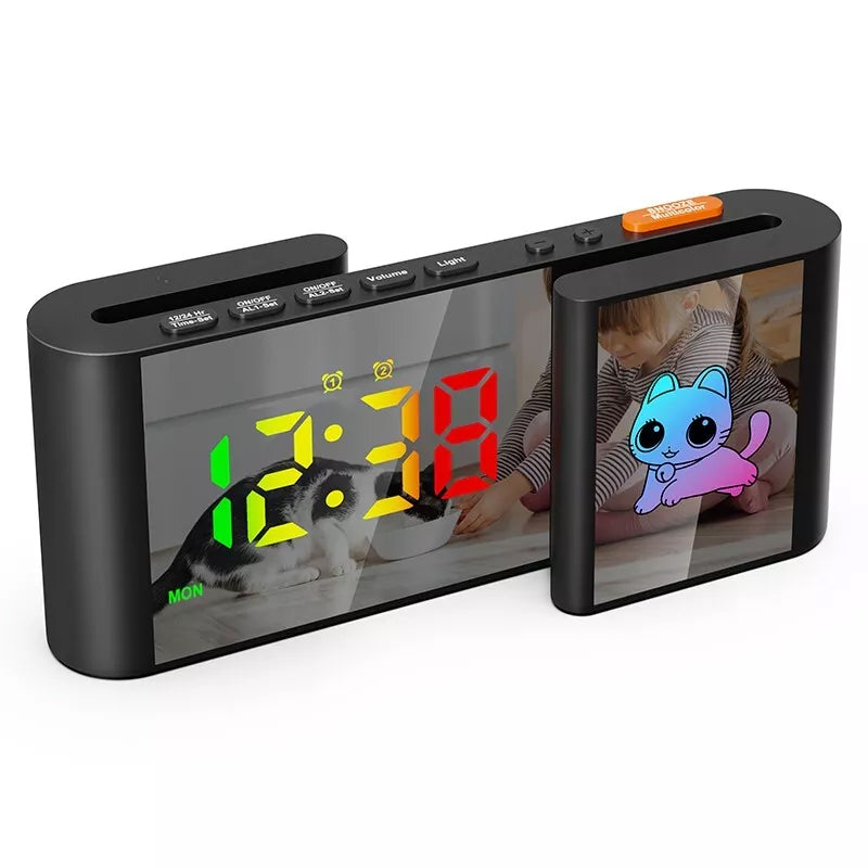 Creative S-shaped Dual-Screen RGB Colorful Alarm Clock, Adorable Cartoon Night Light Electronic Clock - V.I.P Digital Presence