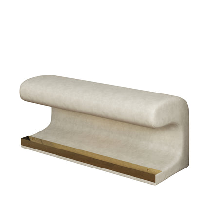 Entryway Bench Leather Upholstered Ottoman with LED sensor light for living room ,bedroom,end of bed ，Beige - V.I.P Digital Presence