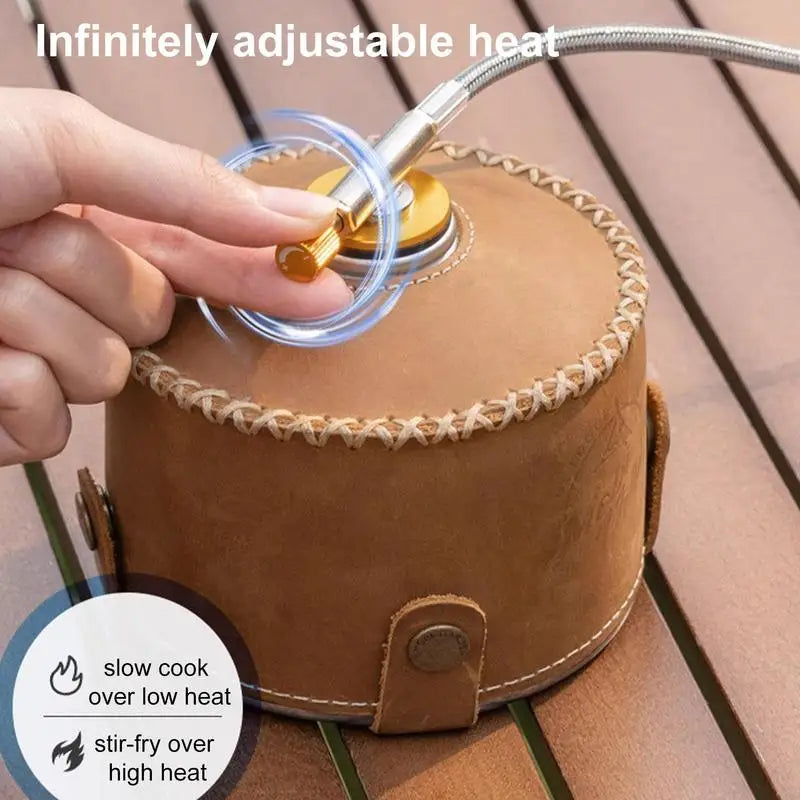 Estufa de gas portátil de 7 núcleos para acampar, con potente potencia de fuego, bolsa de transporte, ideal para acampar al aire libre, senderismo y pesca.