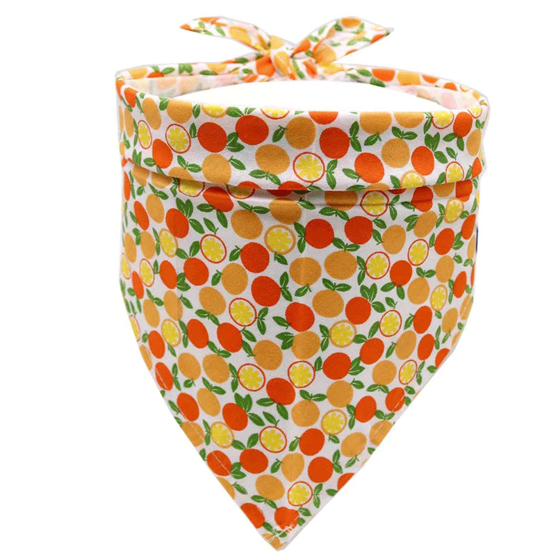 Pet Accessories Summer Pet Drool Towel Fruit Style Pet Scarf Pure Cotton Dog Triangle Scarf - V.I.P Digital Presence