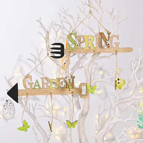 Easter Decoration Supplies Wooden Easter Pendant Creative Letter Pendant Original Color Arrow Pendant - V.I.P Digital Presence