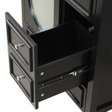 30" Bathroom Vanity with Sink, Bathroom Vanity Cabinet with Three Drawers and Door, Solid Wood and MDF, Black - V.I.P Digital Presence